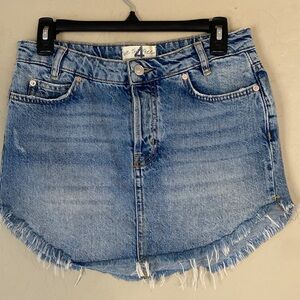 We the Free- Free People, size 4, distressed denim skirt with button fly
